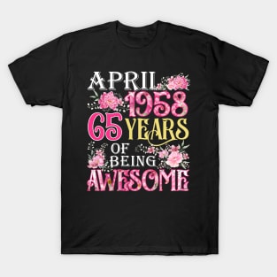 April Girl 1958 Shirt 65th Birthday 65 Years Old T-Shirt